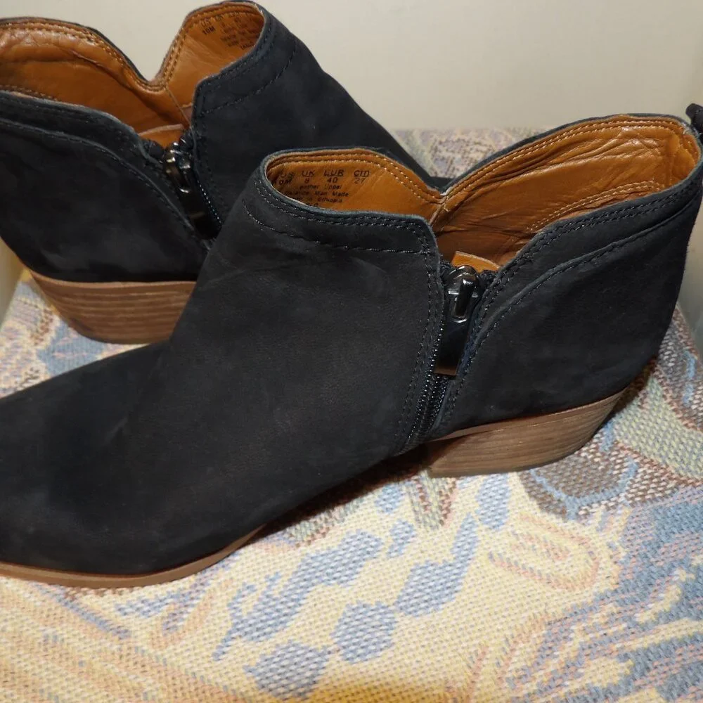 Franco Sarto Leather / Suede Ankle Bootie Sz 10M - Picture 4 of 7